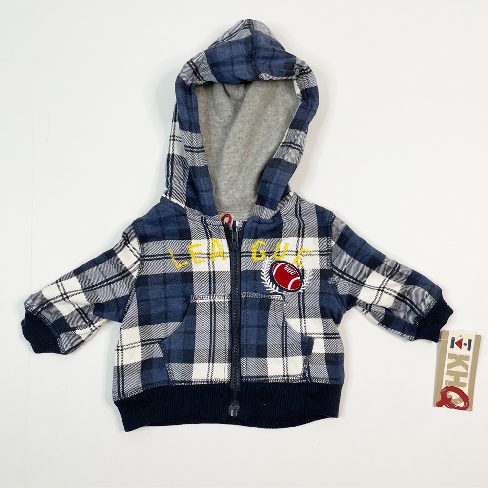 5/$25 NWT Plaid Football Hoodie